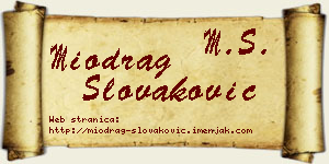 Miodrag Slovaković vizit kartica